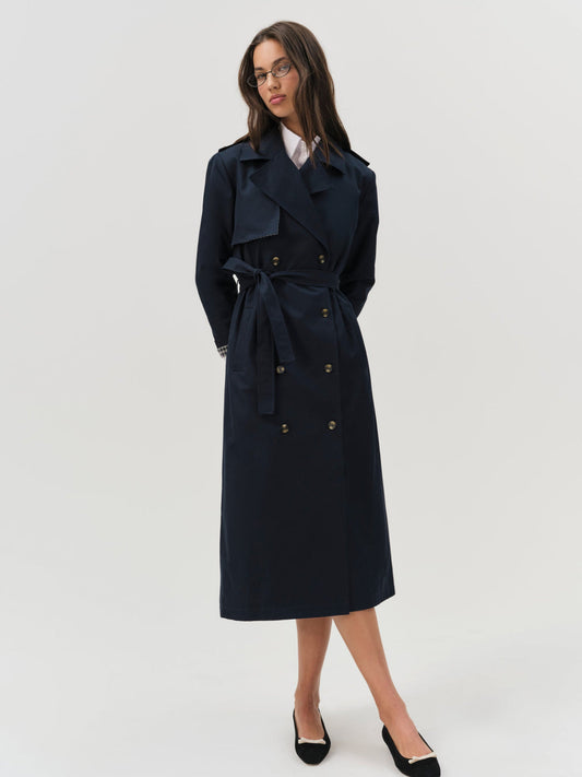 Reese Trench Coat - Navy | For Love and Lemons