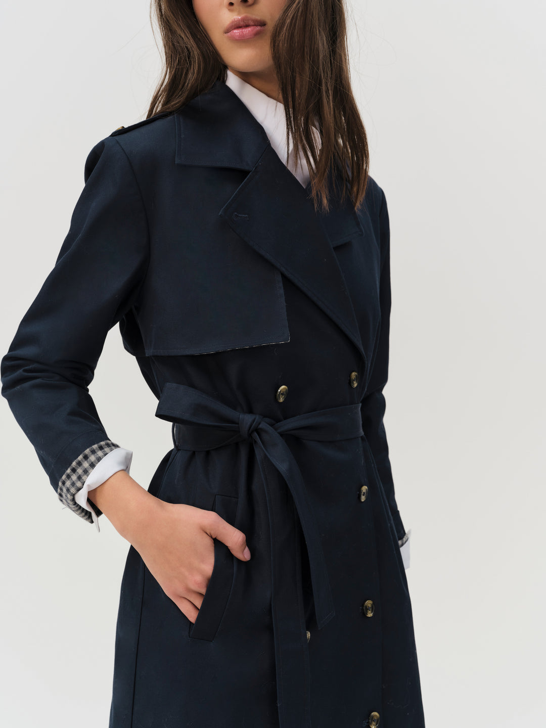 Reese Trench Coat - Navy | For Love and Lemons