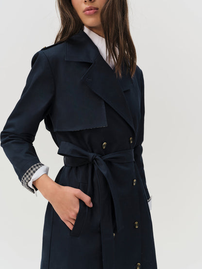 Reese Trench Coat - Navy | For Love and Lemons