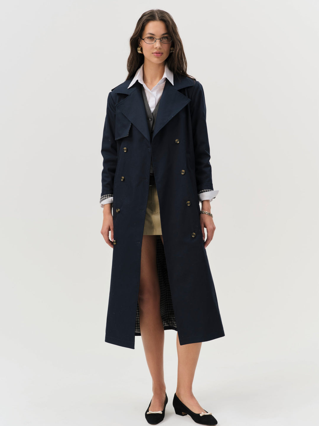 Reese Trench Coat - Navy | For Love and Lemons