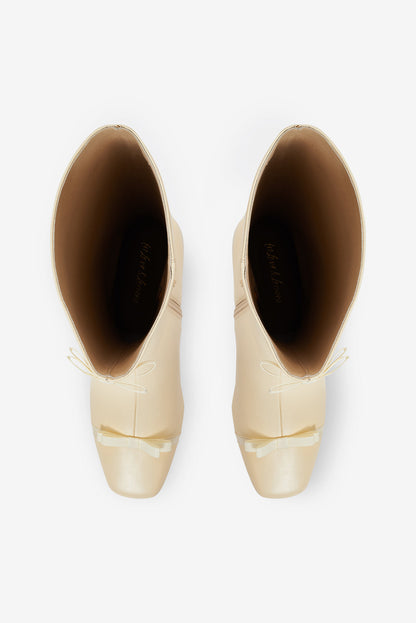 Claudine Cap Toe Boot - Cream | For Love and Lemons