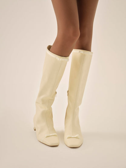 Claudine Cap Toe Boot - Cream | For Love and Lemons
