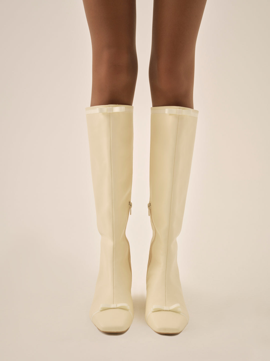 Claudine Cap Toe Boot - Cream | For Love and Lemons