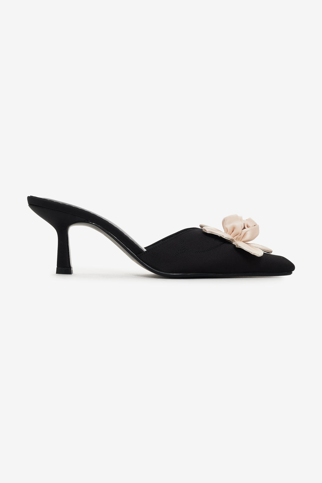 Claudine Mule Heel - Black | For Love and Lemons