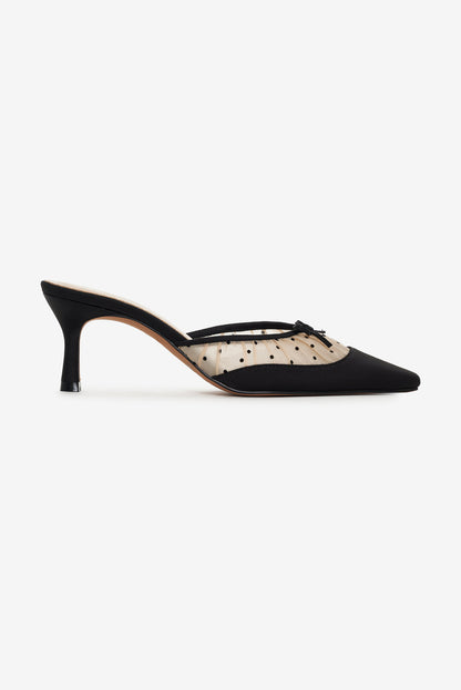 Lili Mule Heel - Black | For Love and Lemons