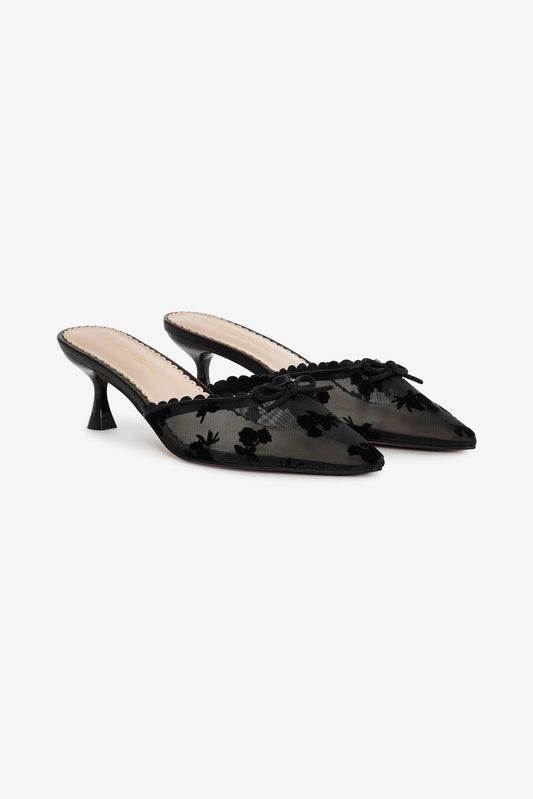 Sylvie Mule Heel - Black | For Love and Lemons