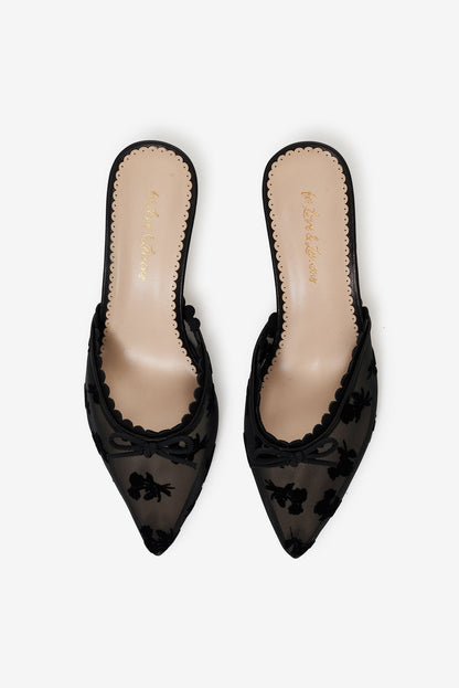 Sylvie Mule Heel - Black | For Love and Lemons