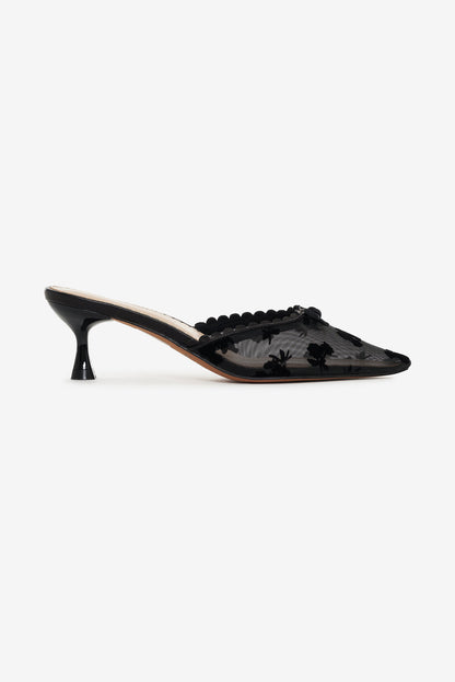 Sylvie Mule Heel - Black | For Love and Lemons