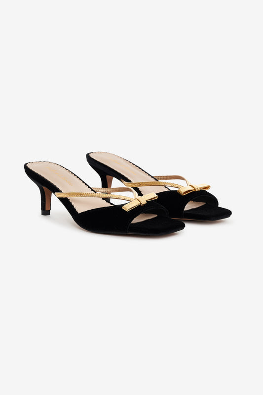 Grace Mule Heel - Black | For Love and Lemons