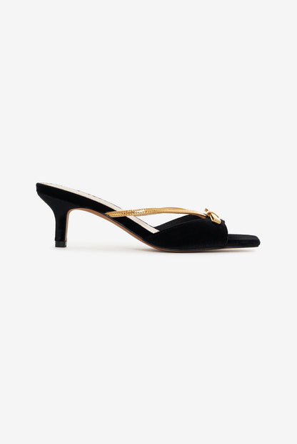 Grace Mule Heel - Black | For Love and Lemons