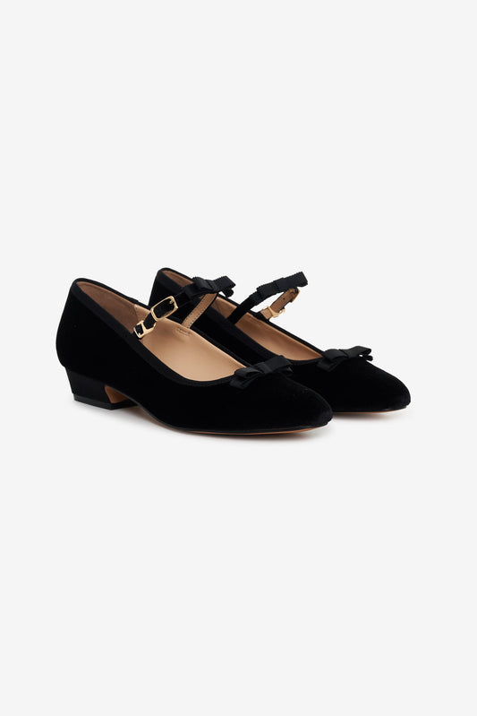 Lucia Velvet Mary Jane - Black | For Love and Lemons