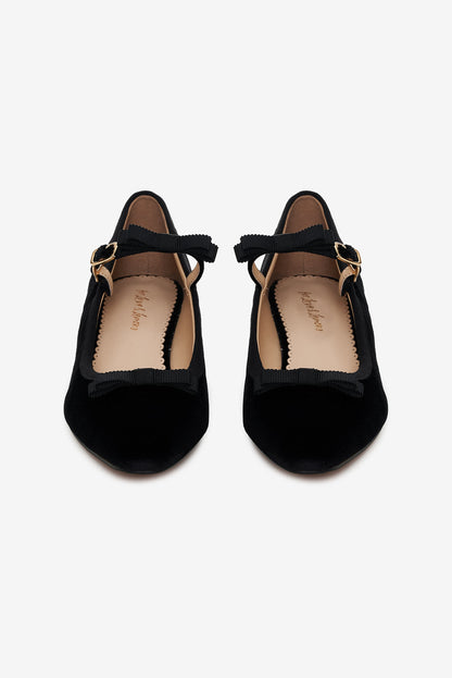 Lucia Velvet Mary Jane - Black | For Love and Lemons