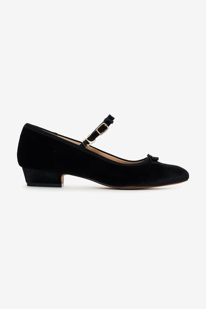 Lucia Velvet Mary Jane - Black | For Love and Lemons