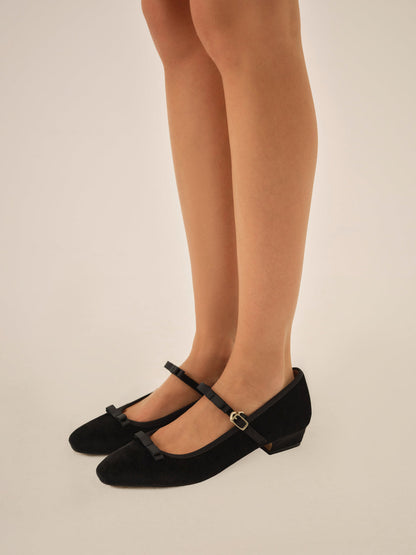 Lucia Velvet Mary Jane - Black | For Love and Lemons