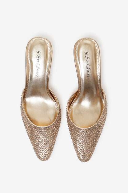 Cleo Mule Heel - Gold | For Love and Lemons