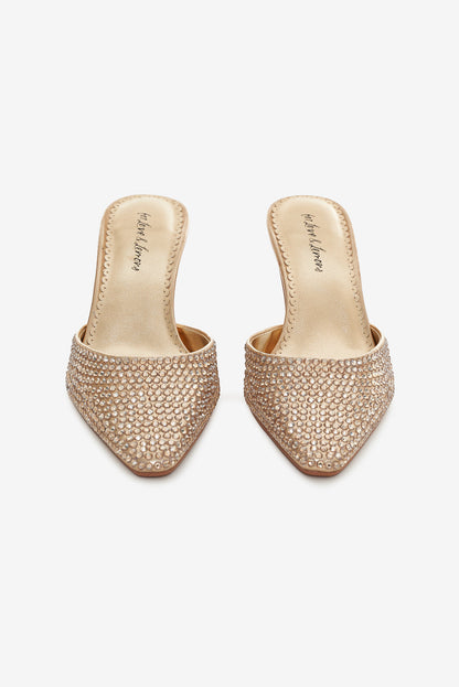 Cleo Mule Heel - Gold | For Love and Lemons