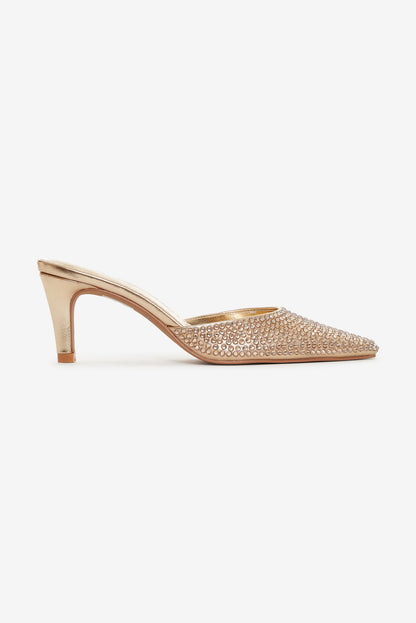 Cleo Mule Heel - Gold | For Love and Lemons