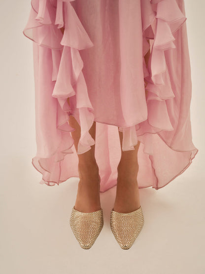Cleo Mule Heel - Gold | For Love and Lemons
