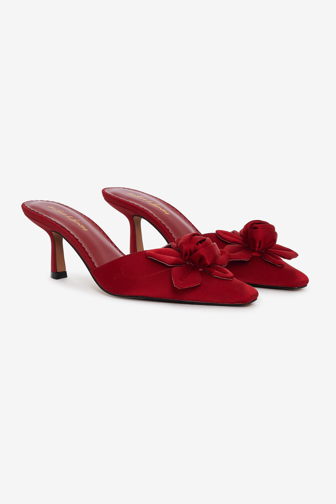 Claudine Mule Heel - Red | For Love and Lemons
