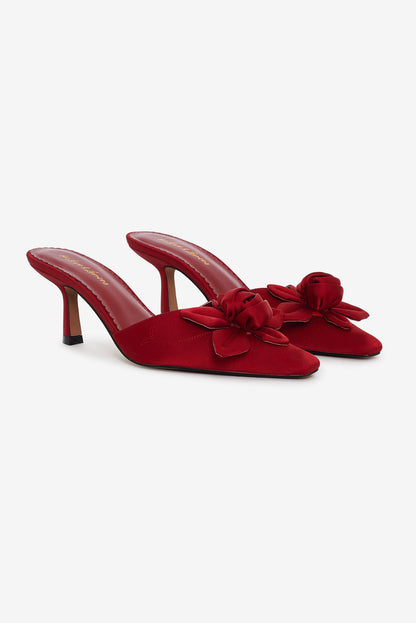 Claudine Mule Heel - Red | For Love and Lemons