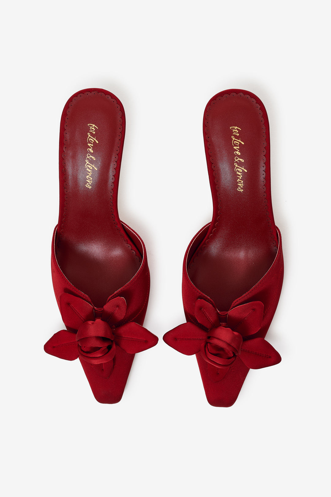 Claudine Mule Heel - Red | For Love and Lemons
