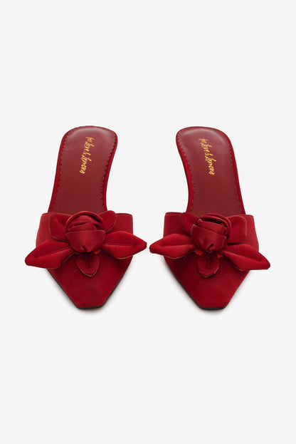 Claudine Mule Heel - Red | For Love and Lemons