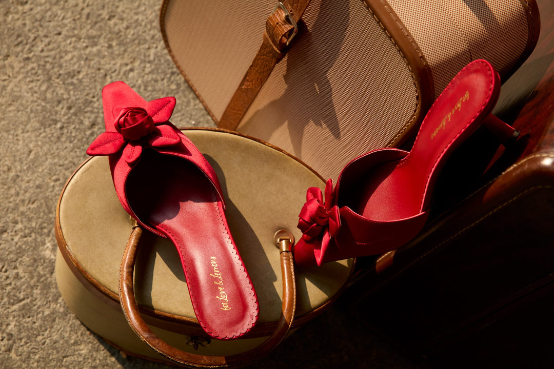Claudine Mule Heel - Red | For Love and Lemons