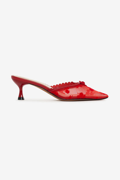 Sylvie Mule Heel - Red | For Love and Lemons