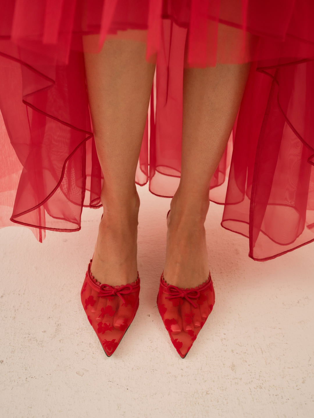 Sylvie Mule Heel - Red | For Love and Lemons