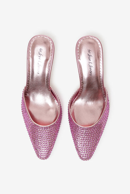 Cleo Mule Heel - Baby Pink | For Love and Lemons
