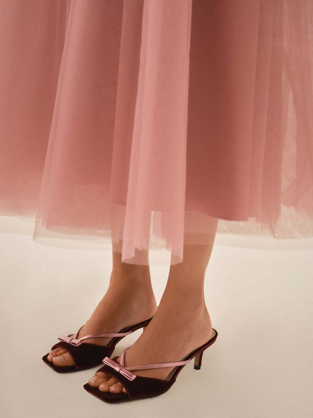 Grace Mule Heel - Burgundy | For Love and Lemons
