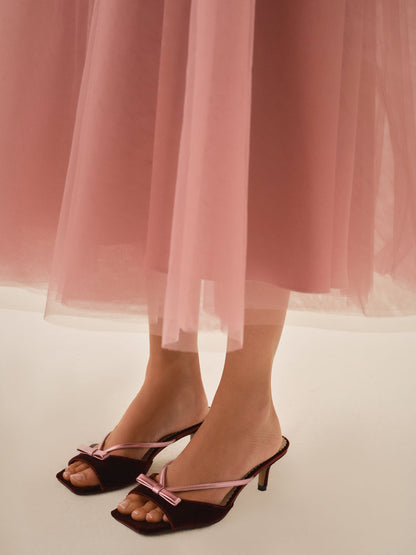 Grace Mule Heel - Burgundy | For Love and Lemons