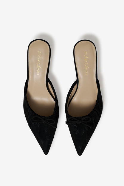 Colette Mule Heel - Black | For Love and Lemons