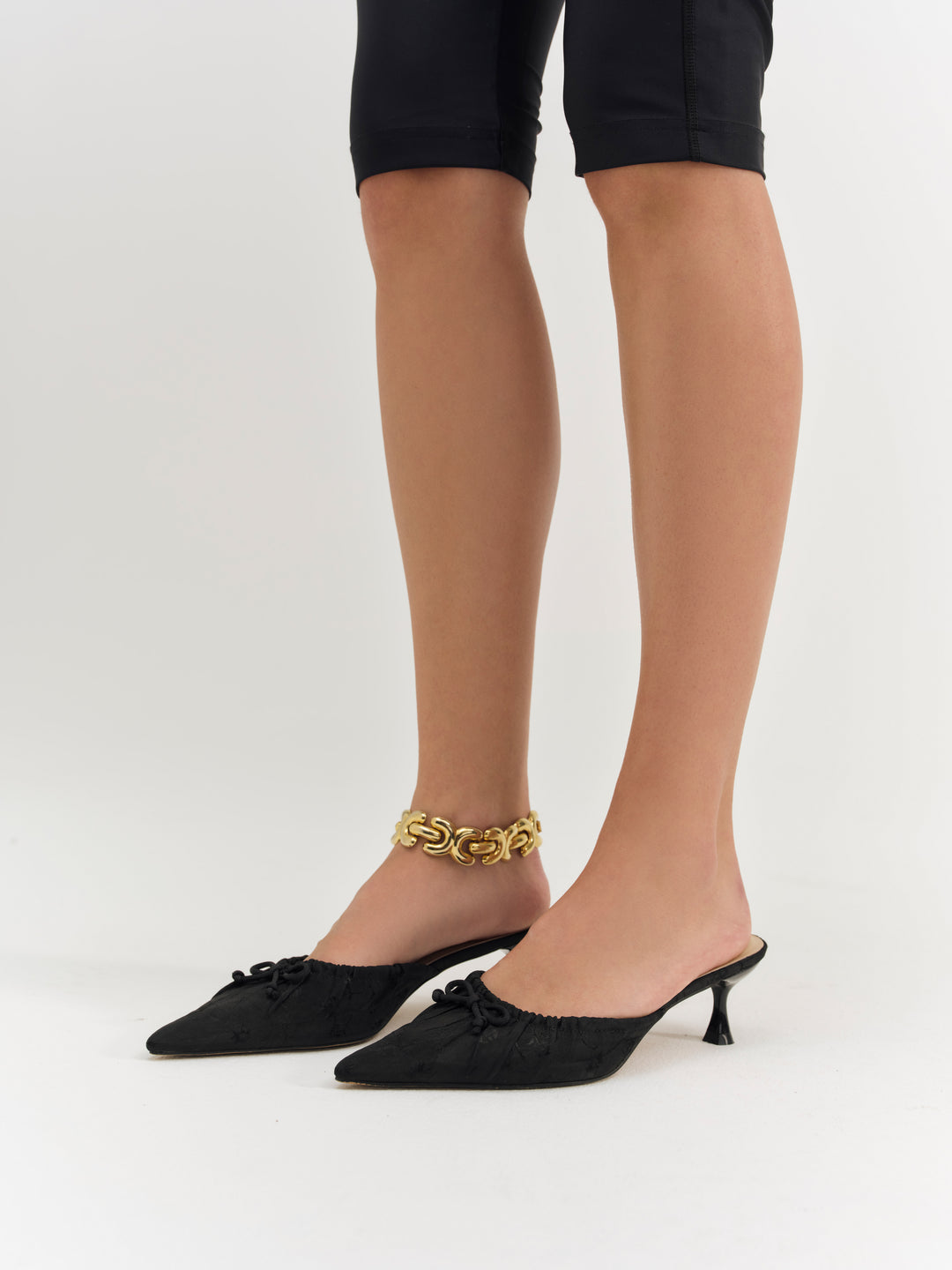 Colette Mule Heel - Black | For Love and Lemons
