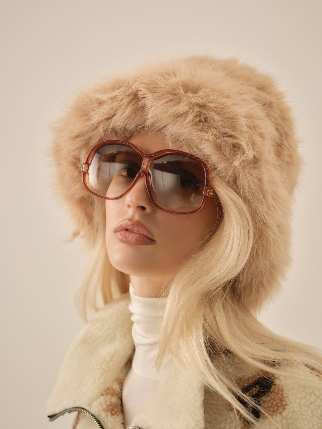 Margeux Fur Hat - Tan | For Love and Lemons