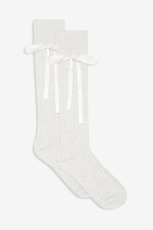 Knee-High Bow Socks - Cream | For Love and Lemons