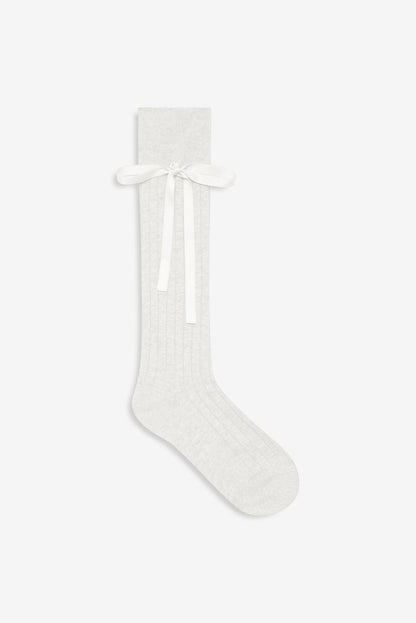 Knee-High Bow Socks - Cream | For Love and Lemons