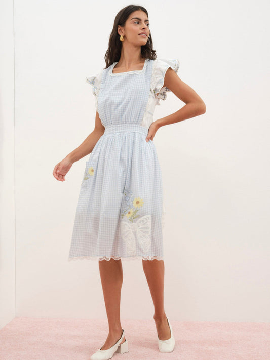 Bluebell Gingham Apron - Blue | For Love and Lemons