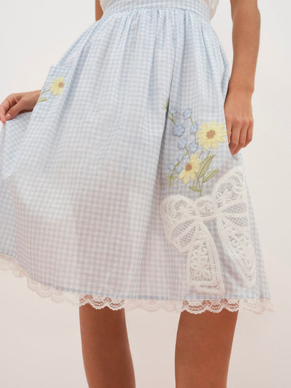 Bluebell Gingham Apron - Blue | For Love and Lemons