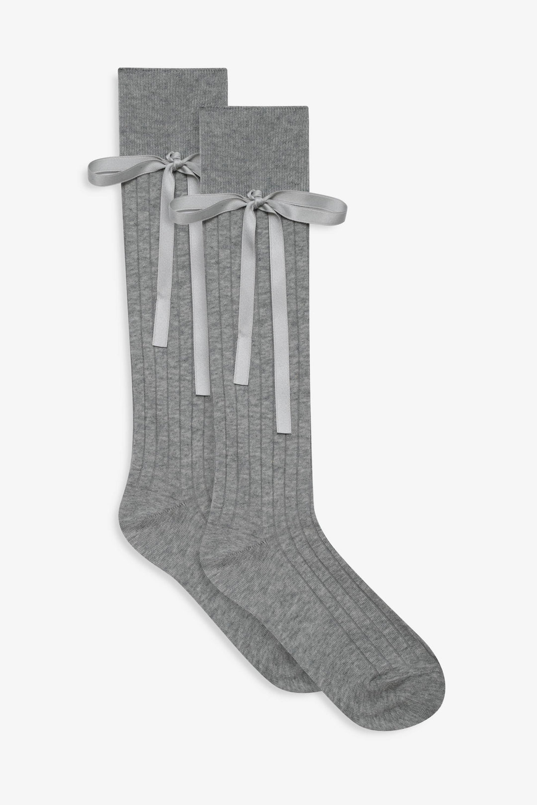 Knee-High Bow Socks - Grey | For Love and Lemons