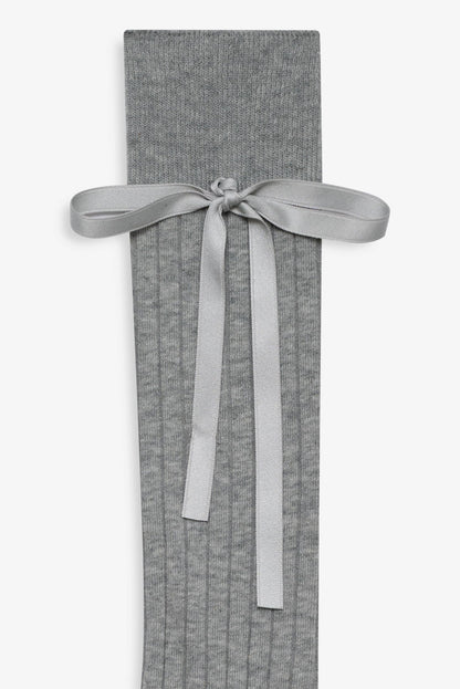 Knee-High Bow Socks - Grey | For Love and Lemons