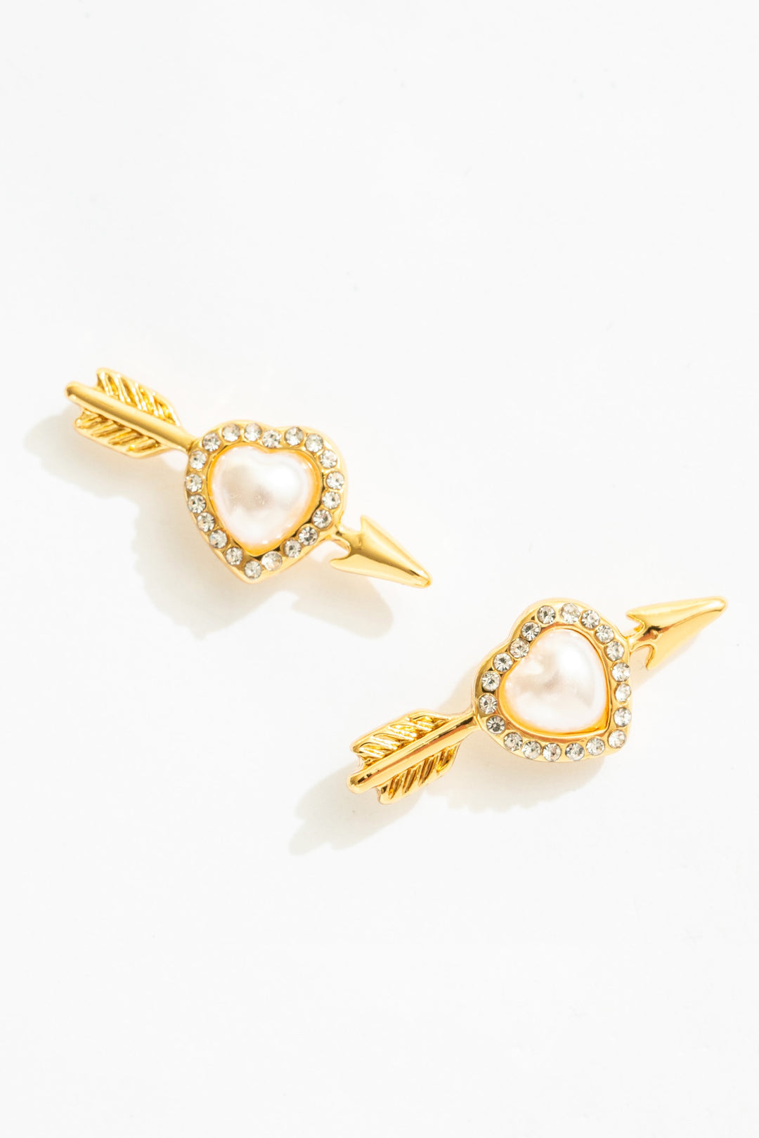 Cupid Heart Stud Earrings - White | For Love and Lemons