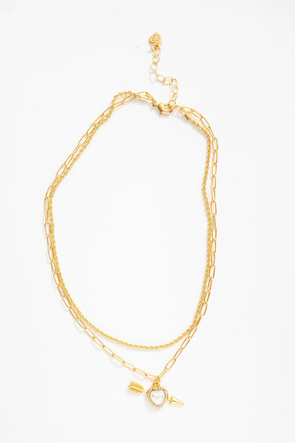Cupid Heart Necklace - White | For Love and Lemons