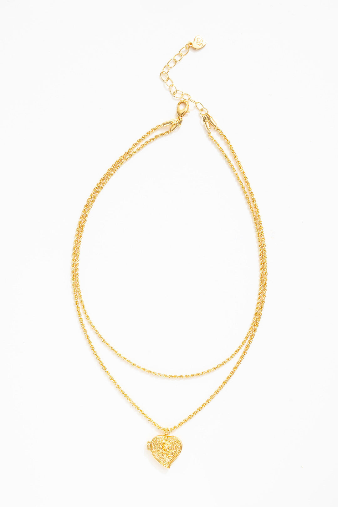 Lottie Layered Heart Locket - Gold | For Love and Lemons