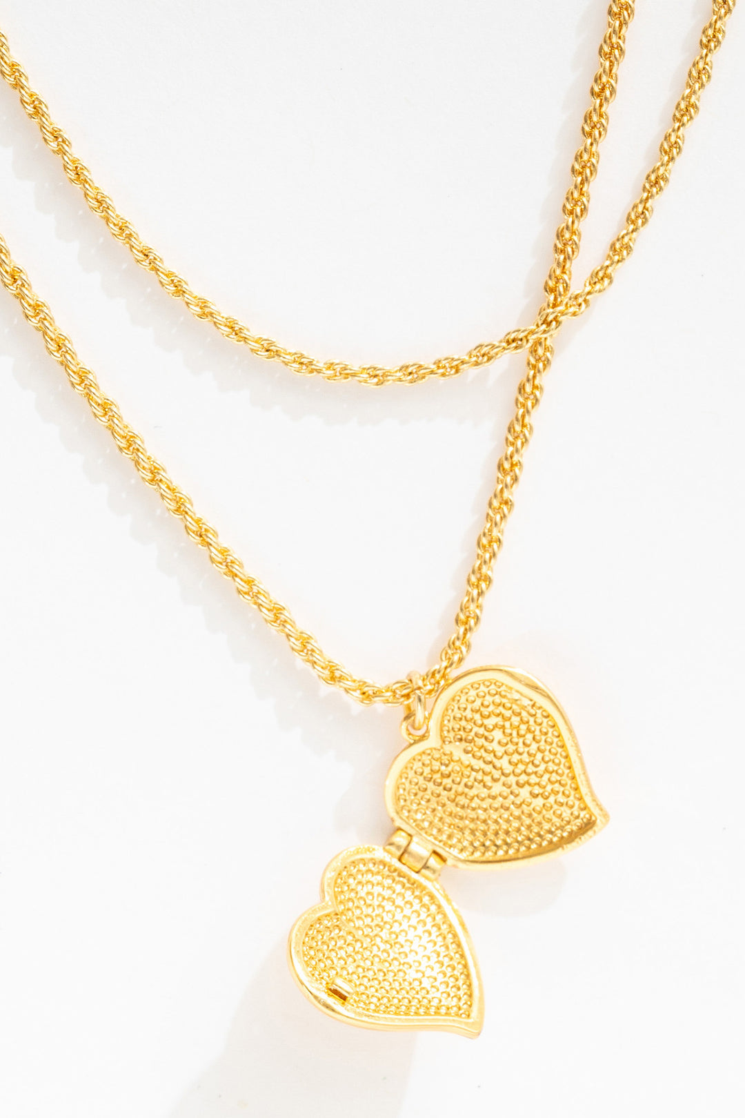 Lottie Layered Heart Locket - Gold | For Love and Lemons