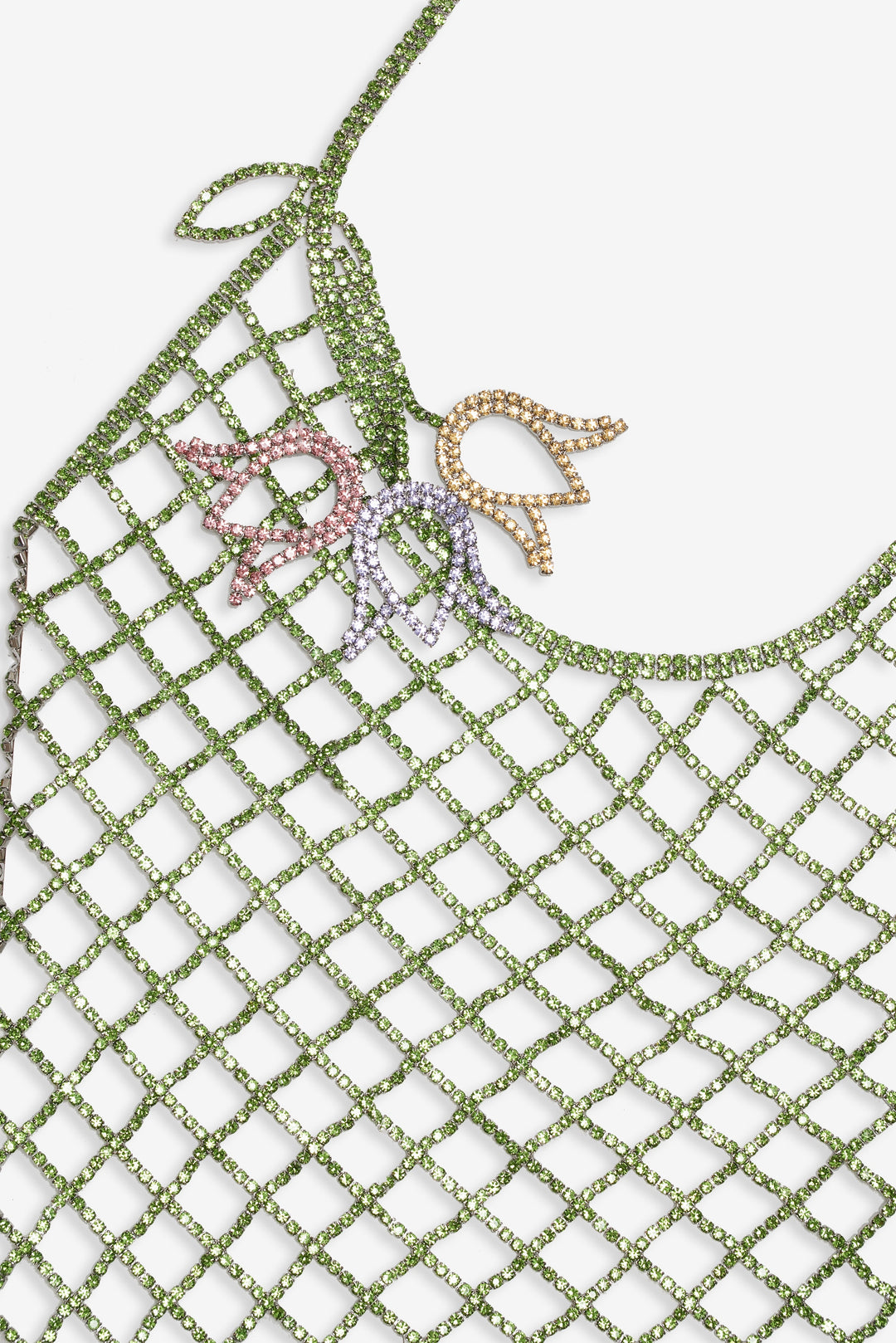 Tulip Grid Rhinestone Dress - Green | For Love and Lemons
