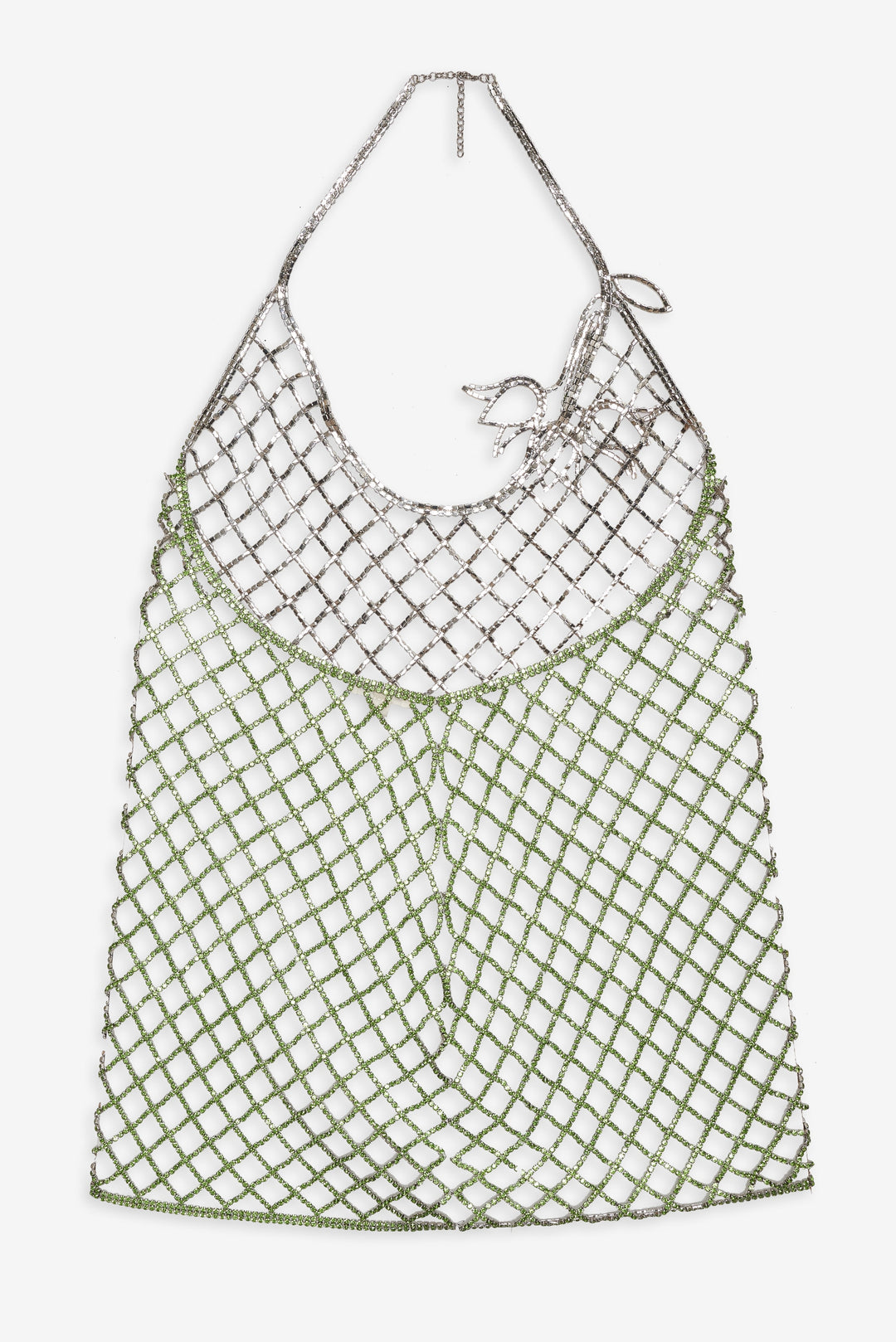 Tulip Grid Rhinestone Dress - Green | For Love and Lemons