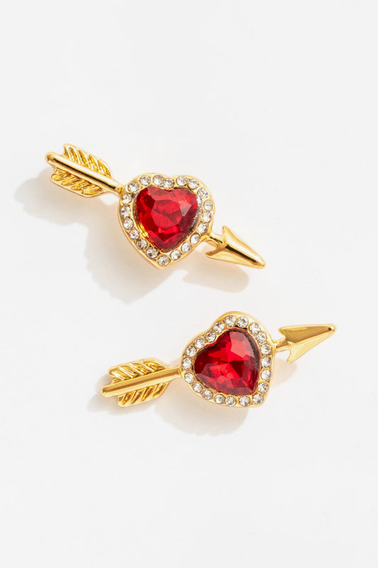 Cupid Heart Stud Earrings - Red | For Love and Lemons
