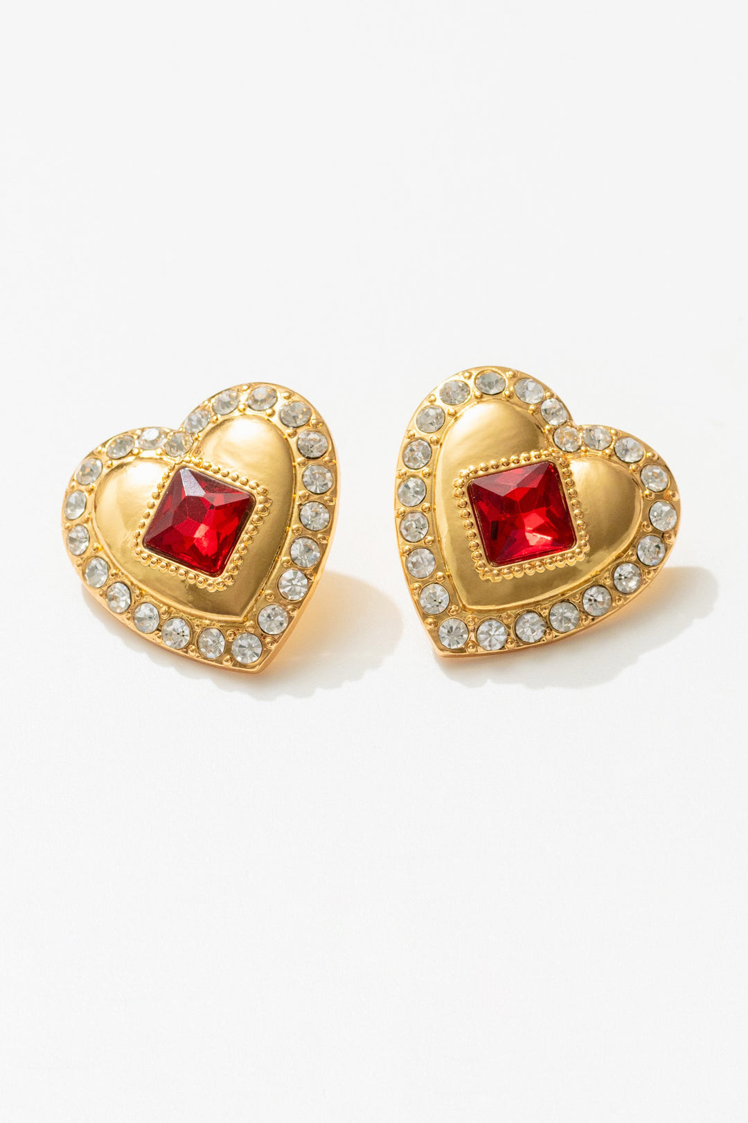 Ruby Red Heart Earrings - Red | For Love and Lemons