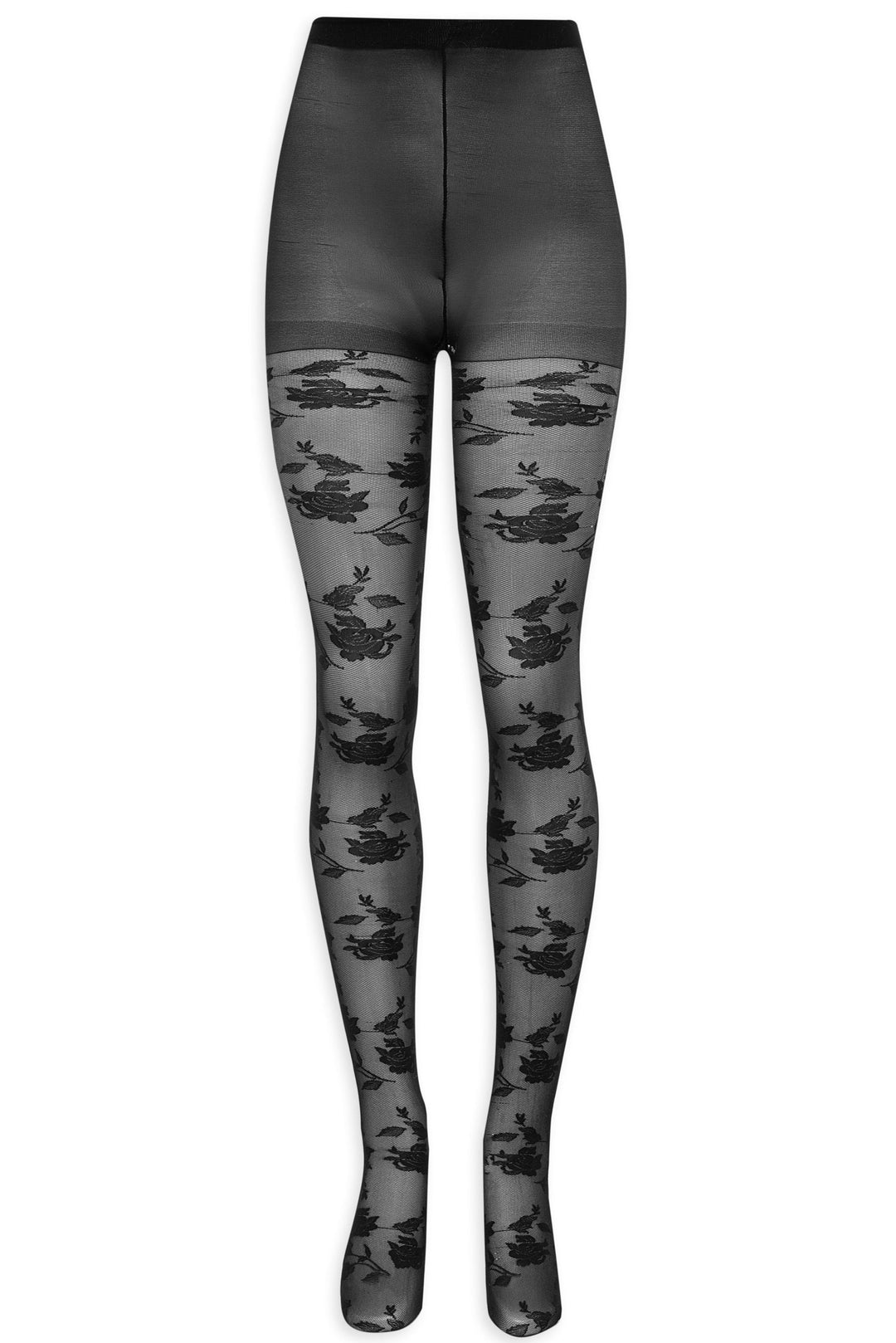 Floral Knit Tights - Black | For Love and Lemons